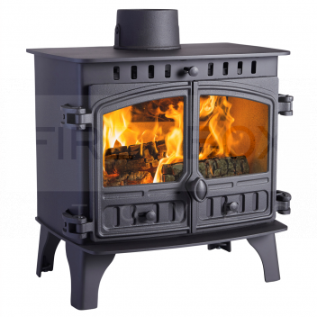SHU1351 Hunter Herald 8 Eco, Wood Burner, Double Door <!DOCTYPE html>
<html>
<head>
<title>Hunter Herald 8 Eco Wood Burner</title>
</head>
<body>

<h1>Hunter Herald 8 Eco, Wood Burner, Double Door</h1>

<!-- Product Image Placeholder -->
<div>
<img src=\"URL-to-Hunter-Herald-8-Eco-Image.jpg\" alt=\"Hunter Herald 8 Eco Wood Burner Double Door\">
</div>

<!-- Product Description -->
<p>The Hunter Herald 8 Eco Wood Burner is a beautifully crafted double-door stove designed for those seeking a balance between efficiency, performance, and style. Approved for use in smoke control areas, this eco-friendly wood burner ensures a greener heating solution for your living space.</p>

<!-- Product Features -->
<ul>
<li><strong>Nominal Output:</strong> 5kW to 8kW adjustable heat output to suit your comfort level.</li>
<li><strong>EcoDesign Ready:</strong> Compliant with the EcoDesign 2022 standards for lower emissions and improved fuel economy.</li>
<li><strong>Cleanburn Technology:</strong> Maximizes combustion for a more efficient burn and higher heat output.</li>
<li><strong>Airwash System:</strong> Keeps the glass doors clean, providing an unobstructed view of the flames.</li>
<li><strong>Double Door Design:</strong> Classic double-door look with removable crosses for a clear or patterned appearance.</li>
<li><strong>Construction Material:</strong> Built with high-quality steel for longevity and efficient heat conduction.</li>
<li><strong>Multi-Fuel Grate:</strong> Allows for the burning of both wood and solid fuel for versatility and convenience.</li>
<li><strong>User-Friendly Controls:</strong> Simple and precise air control for ease of use and optimal combustion.</li>
<li><strong>Large Firebox:</strong> Spacious chamber accommodates larger logs, reducing the need for frequent reloading.</li>
<li><strong>Removable Ash Pan:</strong> Facilitates easy cleaning and maintenance.</li>
<li><strong>British Made:</strong> Proudly designed and manufactured in the UK, ensuring quality craftsmanship.</li>
</ul>

</body>
</html> Hunter Herald 8 Eco, Wood Burner, Multi-Fuel Stove, Double Door, Clean Burn System