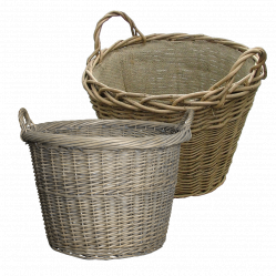 Wicker and Willow Log Baskets - E1B