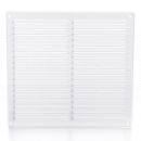 VP2150 Louvre Vent, 9in x 9in, White Plastic <!DOCTYPE html>
<html lang=\"en\">
<head>
<meta charset=\"UTF-8\">
<meta name=\"viewport\" content=\"width=device-width, initial-scale=1.0\">
<title>Louvre Vent Product Description</title>
</head>
<body>
<h1>Louvre Vent 9in x 9in White Plastic</h1>
<ul>
<li>Size: 9 inches x 9 inches, providing ample coverage for various ventilation needs.</li>
<li>Material: Durable white plastic construction for long-lasting use and resistance to weathering.</li>
<li>Design: Louvre design to facilitate efficient air flow while preventing the entry of unwanted elements such as rain or pests.</li>
<li>Color: Classic white finish that blends seamlessly with most decor and wall finishes.</li>
<li>Installation: Easy to install with pre-drilled holes