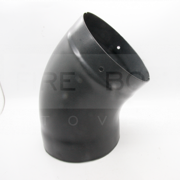 90M06303 150mm 45 Deg Elbow, Matt Blk Vit Enamel <!DOCTYPE html>
<html>
<head>
<title>150mm 45 Deg Elbow, Matt Black Vitreous Enamel Product Description</title>
</head>
<body>
<h1>150mm 45 Degree Elbow - Matt Black Vitreous Enamel</h1>
<ul>
<li>Angle: 45 degrees for directional change in ductwork</li>
<li>Diameter: 150mm to fit standard stove pipes</li>
<li>Finish: Matt black for a sleek, unobtrusive appearance</li>
<li>Material: Vitreous enamel for high durability and corrosion resistance</li>
<li>Color: Black, providing a neutral fit for most decors</li>
<li>Easy to Install: Designed for a straightforward installation process</li>
<li>Heat Resistant: Suitable for high-temperature exhaust gases</li>
<li>Conformance: Meets relevant industry standards for safety and efficiency</li>
<li>Compatibility: Ideal for use with a variety of heating appliances</li>
</ul>
</body>
</html> 150mm 45 degree elbow, Matt black vitreous enamel, Stove pipe connector, Chimney system fitting, Durable elbow joint