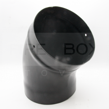 90M06303 150mm 45 Deg Elbow, Matt Blk Vit Enamel <!DOCTYPE html>
<html>
<head>
<title>150mm 45 Deg Elbow, Matt Black Vitreous Enamel Product Description</title>
</head>
<body>
<h1>150mm 45 Degree Elbow - Matt Black Vitreous Enamel</h1>
<ul>
<li>Angle: 45 degrees for directional change in ductwork</li>
<li>Diameter: 150mm to fit standard stove pipes</li>
<li>Finish: Matt black for a sleek, unobtrusive appearance</li>
<li>Material: Vitreous enamel for high durability and corrosion resistance</li>
<li>Color: Black, providing a neutral fit for most decors</li>
<li>Easy to Install: Designed for a straightforward installation process</li>
<li>Heat Resistant: Suitable for high-temperature exhaust gases</li>
<li>Conformance: Meets relevant industry standards for safety and efficiency</li>
<li>Compatibility: Ideal for use with a variety of heating appliances</li>
</ul>
</body>
</html> 150mm 45 degree elbow, Matt black vitreous enamel, Stove pipe connector, Chimney system fitting, Durable elbow joint