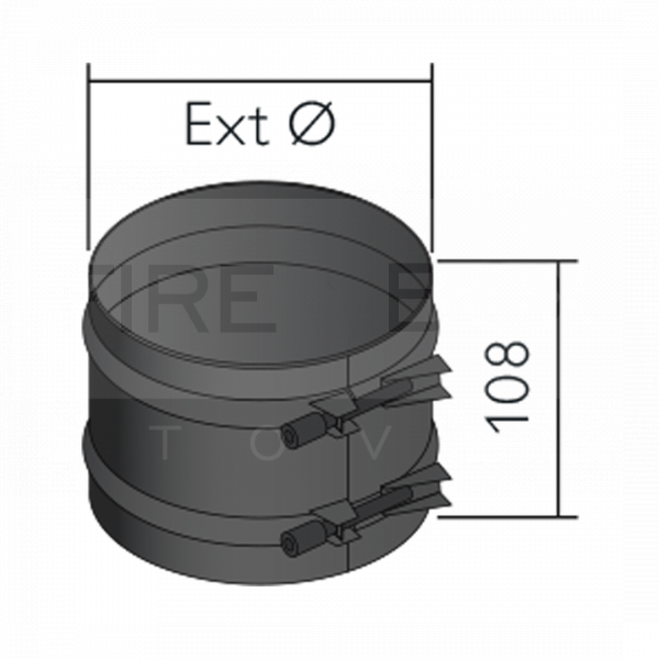 125mm Structural Locking Band, Eco ICID Twin Wall Insulated, BLACK - 75B05232