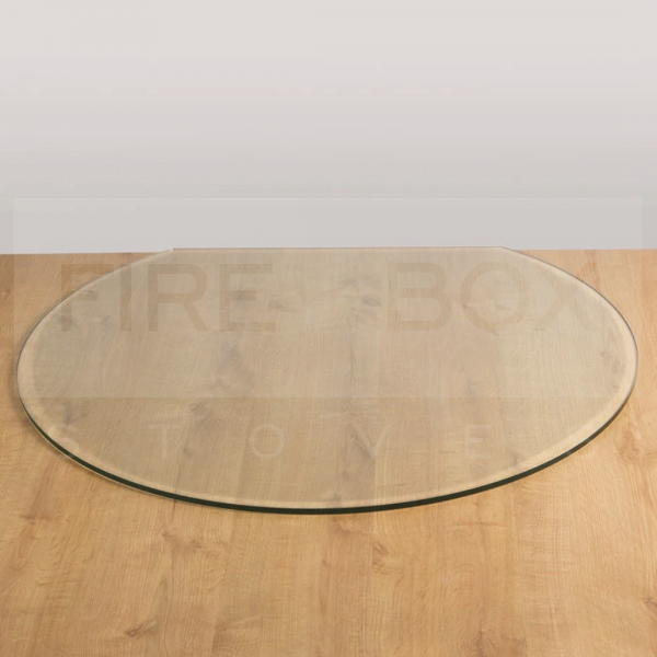 Morso Flat Back Circle Glass Hearth Plate, Clear, 100cm x 90cm - SMO2215