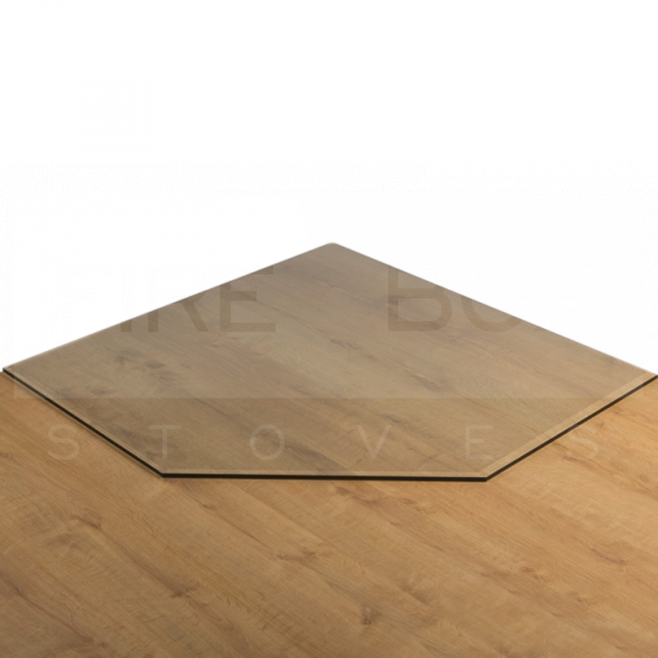 Morso Corner Angled Glass Hearth Plate, Clear - SMO2225