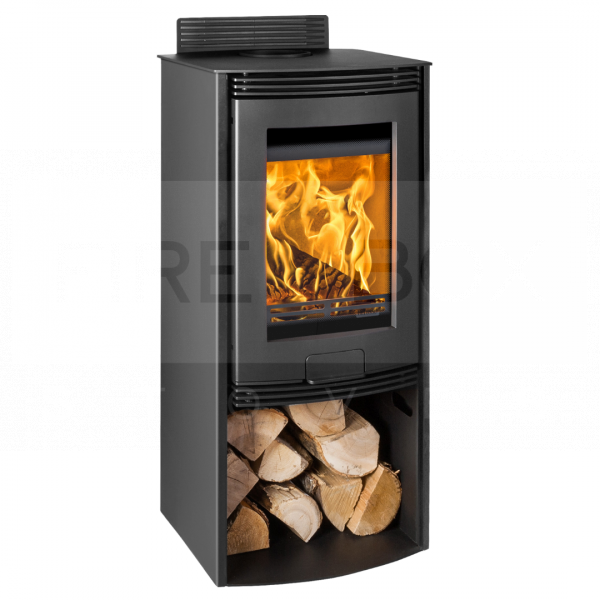 Di Lusso R4 Euro Wood Burning Stove, Curved Black Sides - SDL1301