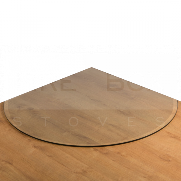 Morso Corner Circular Glass Hearth Plate, Clear - SMO2220