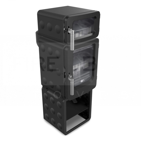 Ekol Baked Apple Stack M/F Stove, Oven & Store c/w Flue Adaptor, Black - SEK2020